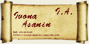 Ivona Ašanin vizit kartica